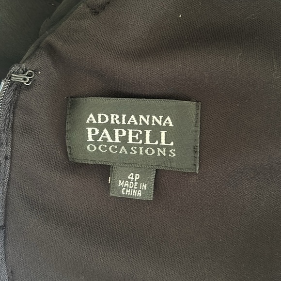 Adrianna Papell black ruffled cocktail dress size 4P - Picture 11 of 12